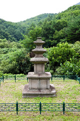 Stone pagoda in Gyeongju-si, South Korea.