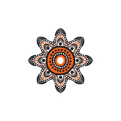Aboriginal art dots painting icon logo design vector template