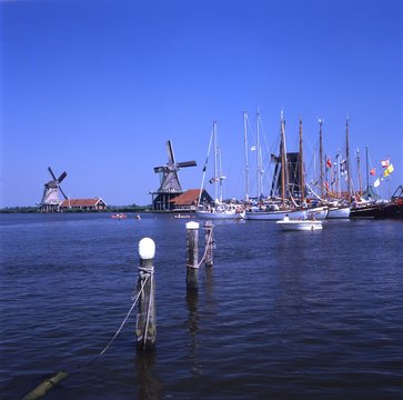 Windmills at the Zane Schans in the Netherlands