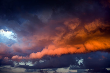 Fototapeta na wymiar Red Dramatic Clouds Background