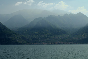 lake and mountains,Iseo,Italy,sky, landscape,summer,clouds, travel,nature,panorama