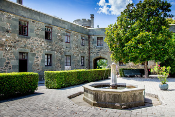 Obraz premium The facade of the Vorontsov Palace. Architecture and courtyard of the Vorontsov Palace in Alupka