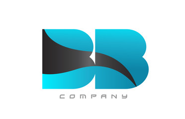 BB B B blue black combination alphabet letter logo icon design