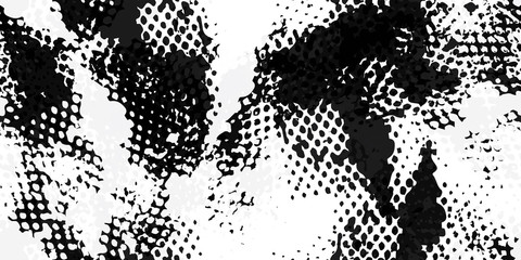 Grunge background black and white. Abstract seamless vector texture.