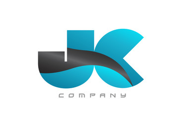 JC J C blue black combination alphabet letter logo icon design