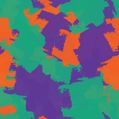 Seamless abstract background of paint strokes orange, green, purple. Texture for printing on fabric, business cards, posters.