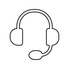 Headphones vector icon. Headphones illustration logo. Call symbol.