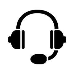 Headphones vector icon. Headphones illustration logo. Call symbol.