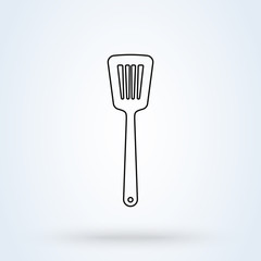 Kitchen spatula Simple line art. modern icon design illustration
