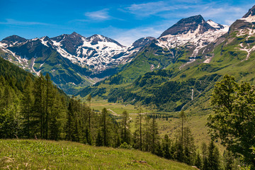 Beautiful alpine view at the famous Grossglockner High Alpine Road, Salzburg, Austria