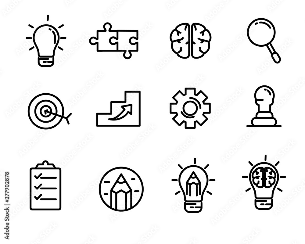 Canvas Prints idea, creativity and strategy related icon line design with black color suitable for modern interfac
