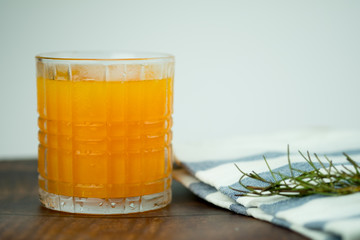 Fresh orange juice with ice