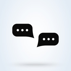 Two speech bubbles. Simple modern icon design illustration.