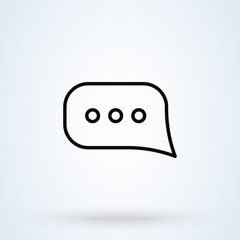 Speech bubble line art. Simple modern icon design illustration.