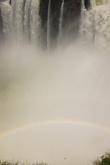 Birds through the rainbow in Iguazu Falls