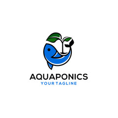 Obraz premium Aquaponics Logo Stock Vector Template