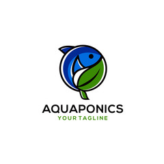 Aquaponics Logo Stock Vector Template