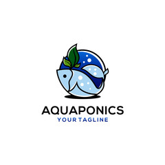 Aquaponics Logo Stock Vector Template