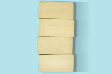 Wooden blocks stacking as staircase on white background. Success, growth, win, victory, development or top ranking concept.
