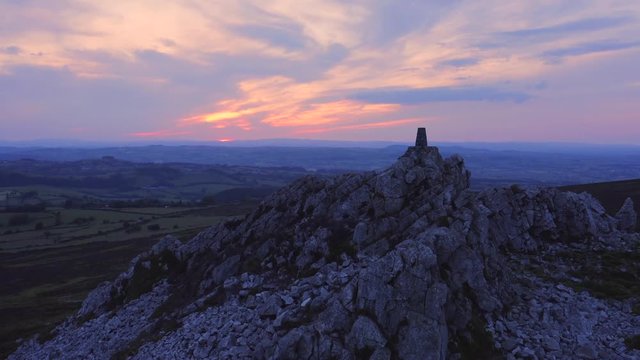 Twilight Sky Over Manstone Rock in Shropshire, UK