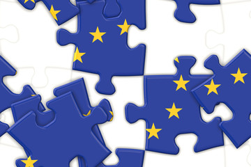 Naklejka premium europe eu flag puzzle pieces