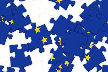 europe eu flag puzzle pieces 