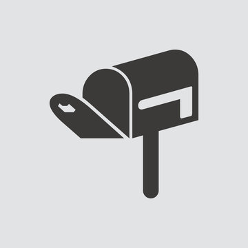 Mail Box icon isolated of flat style. Vector illustration.