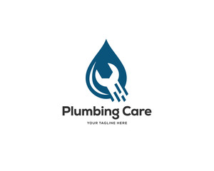 plumbing service logo design template, technology logo design vector