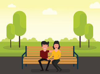 Young couple in park