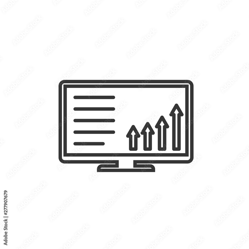 Poster Project dashboard linear icon template color editable. dashboard in monitor computer symbol vector sign isolated on white background. Simple logo vector illustration for graphic and web design.