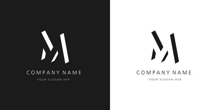 M logo, modern design letter character	