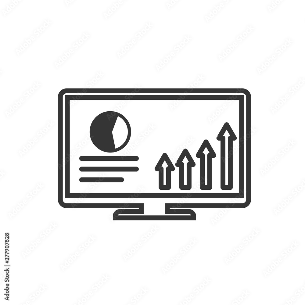 Poster Project dashboard linear icon template color editable. dashboard in monitor computer symbol vector sign isolated on white background. Simple logo vector illustration for graphic and web design.