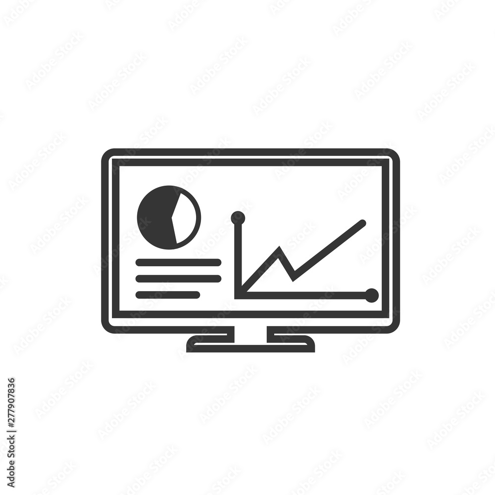 Poster Project dashboard linear icon template color editable. dashboard in monitor computer symbol vector sign isolated on white background. Simple logo vector illustration for graphic and web design.
