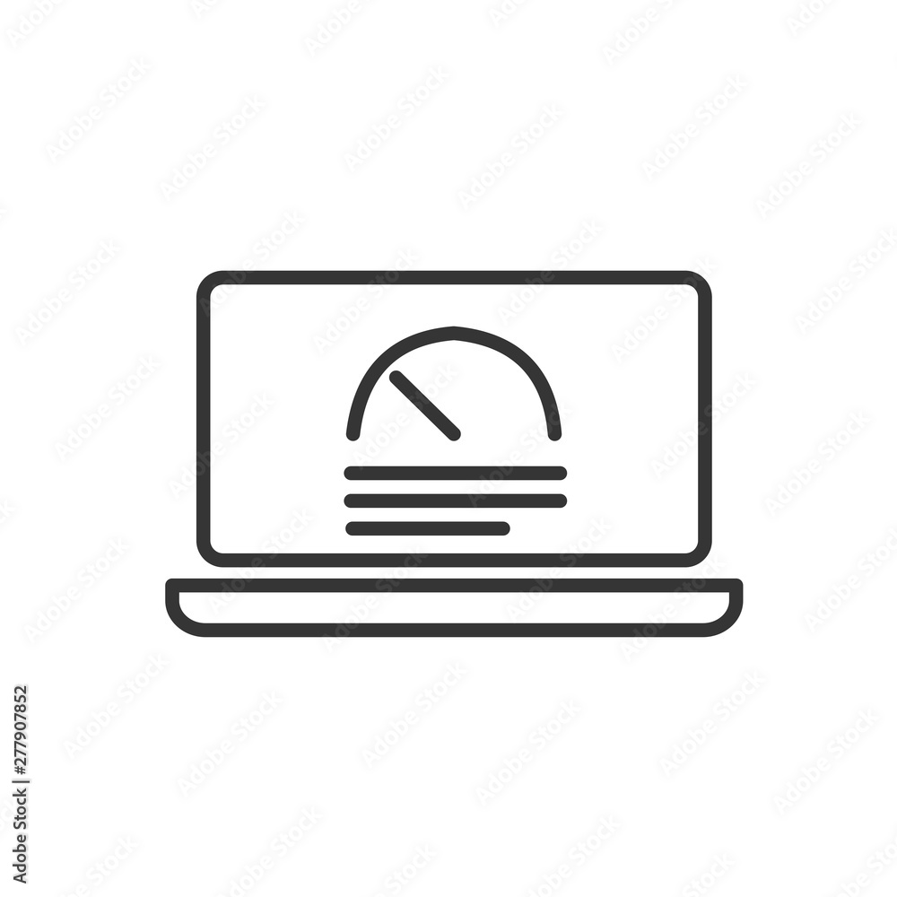 Poster Project dashboard linear icon template color editable. Dashboard in laptop symbol vector sign isolated on white background. Simple logo vector illustration for graphic and web design.