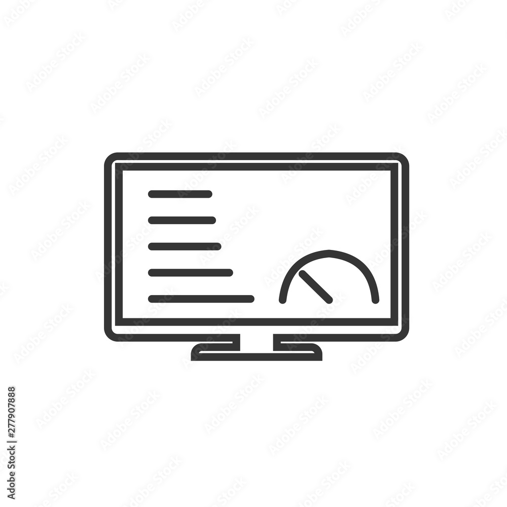 Poster Project dashboard linear icon template color editable. dashboard in monitor computer symbol vector sign isolated on white background. Simple logo vector illustration for graphic and web design.