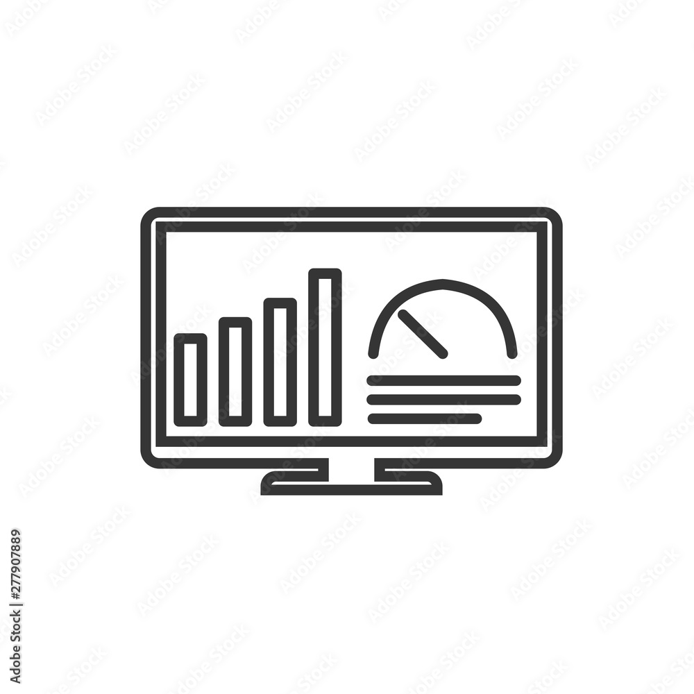 Poster Project dashboard linear icon template color editable. dashboard in monitor computer symbol vector sign isolated on white background. Simple logo vector illustration for graphic and web design.