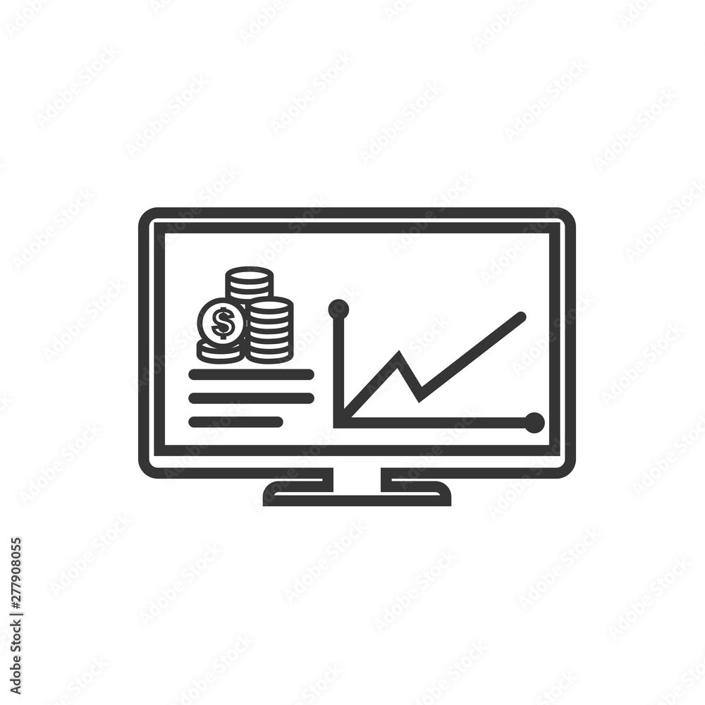 Poster Project dashboard linear icon template color editable. dashboard in monitor computer symbol vector sign isolated on white background. Simple logo vector illustration for graphic and web design.
