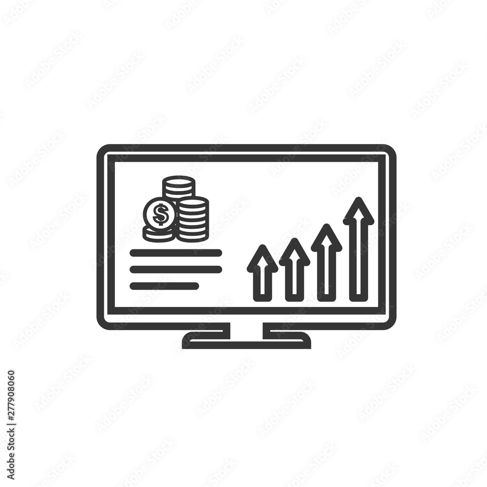 Poster Project dashboard linear icon template color editable. dashboard in monitor computer symbol vector sign isolated on white background. Simple logo vector illustration for graphic and web design.