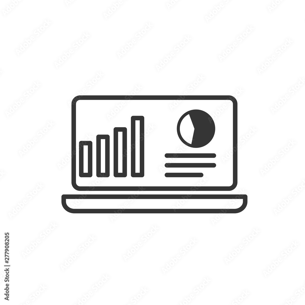 Leinwandbilder Project dashboard linear icon template color editable. Dashboard in laptop symbol vector sign isolated on white background. Simple logo vector illustration for graphic and web design.