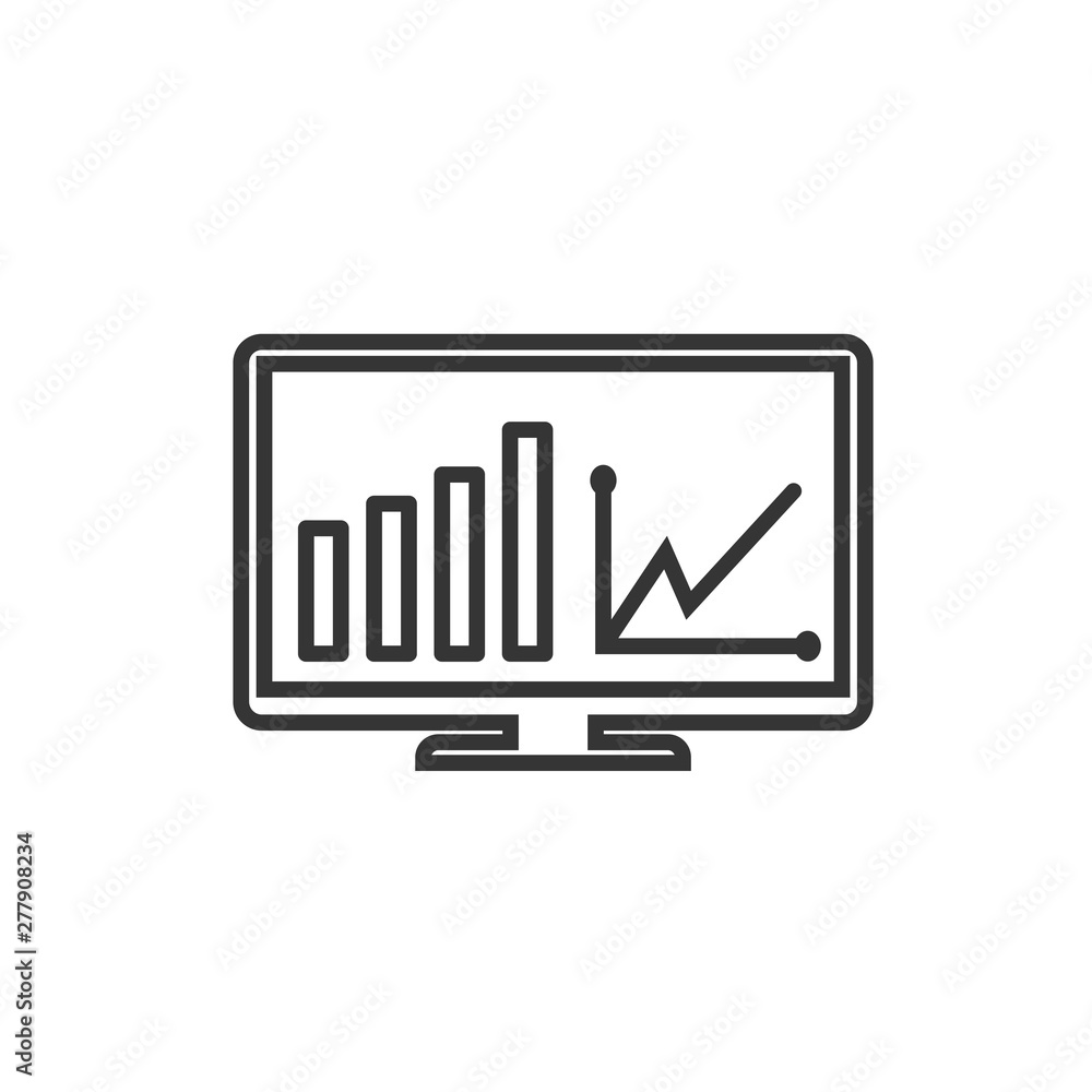 Aufkleber Project dashboard linear icon template color editable. dashboard in monitor computer symbol vector sign isolated on white background. Simple logo vector illustration for graphic and web design.