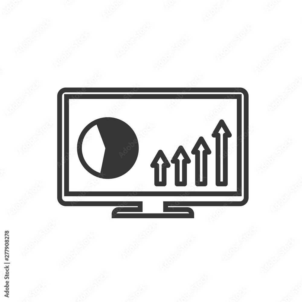 Poster Project dashboard linear icon template color editable. dashboard in monitor computer symbol vector sign isolated on white background. Simple logo vector illustration for graphic and web design.