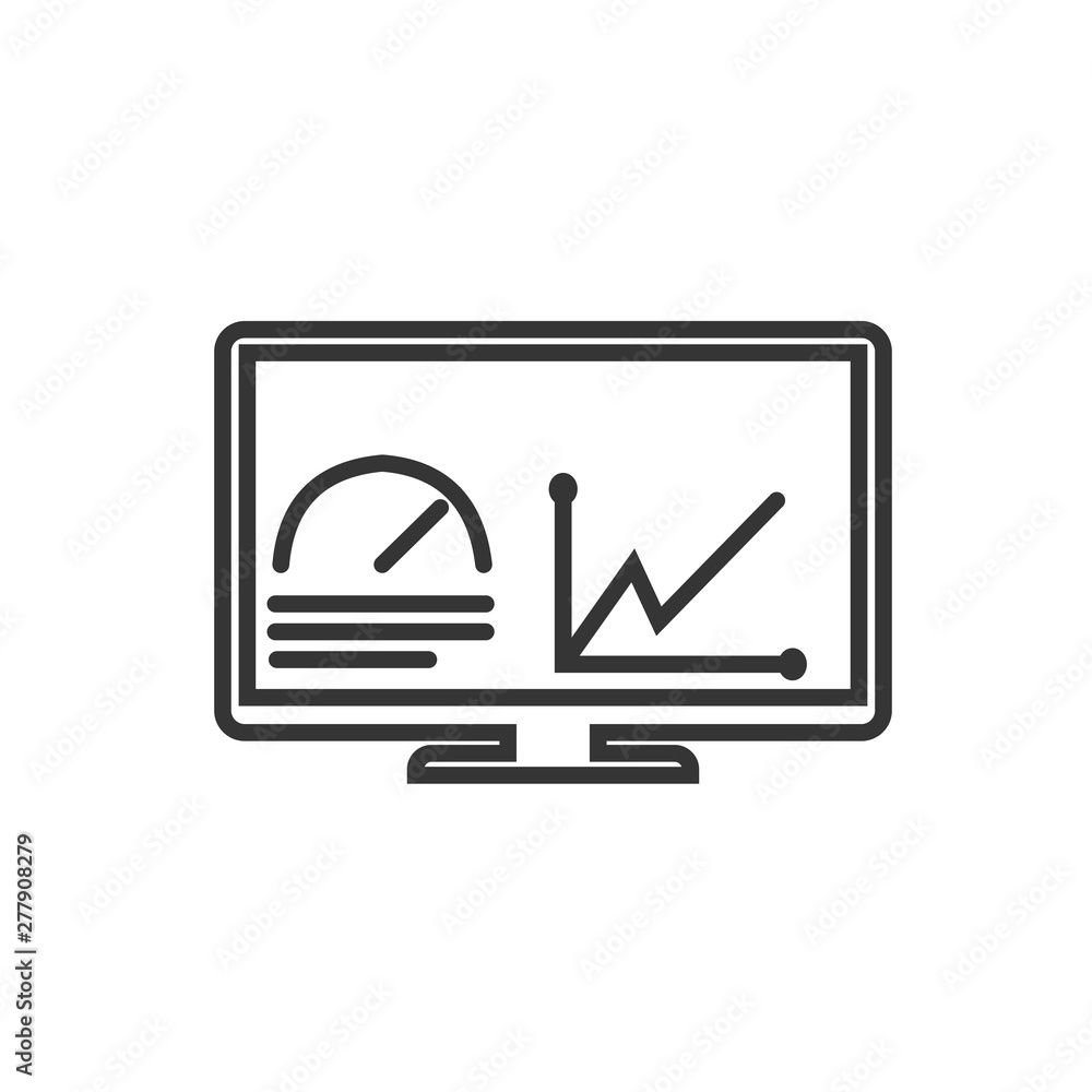 Poster Project dashboard linear icon template color editable. dashboard in monitor computer symbol vector sign isolated on white background. Simple logo vector illustration for graphic and web design.