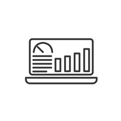 Project dashboard linear icon template color editable. Dashboard in laptop symbol vector sign isolated on white background. Simple logo vector illustration for graphic and web design.