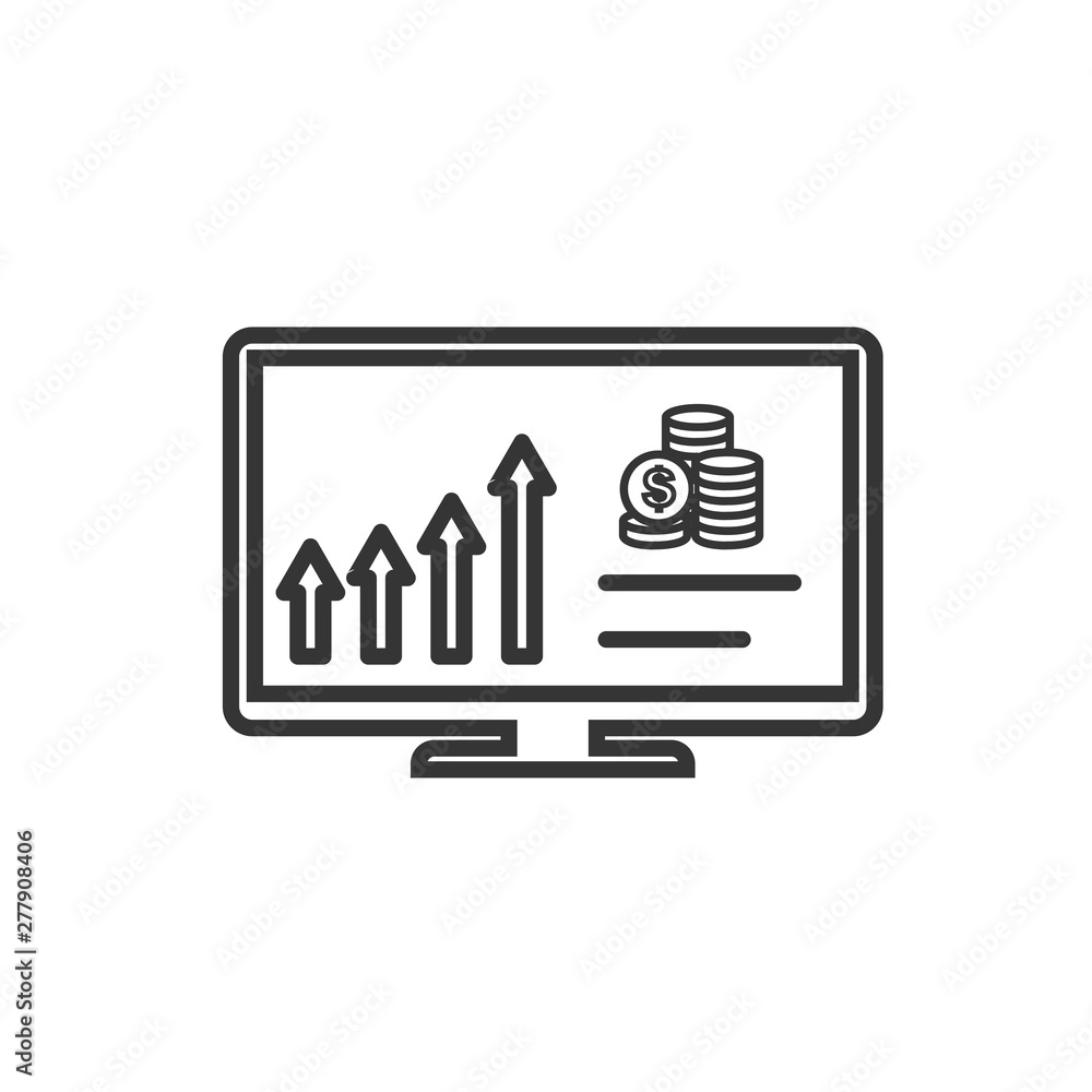 Poster Project dashboard linear icon template color editable. dashboard in monitor computer symbol vector sign isolated on white background. Simple logo vector illustration for graphic and web design.