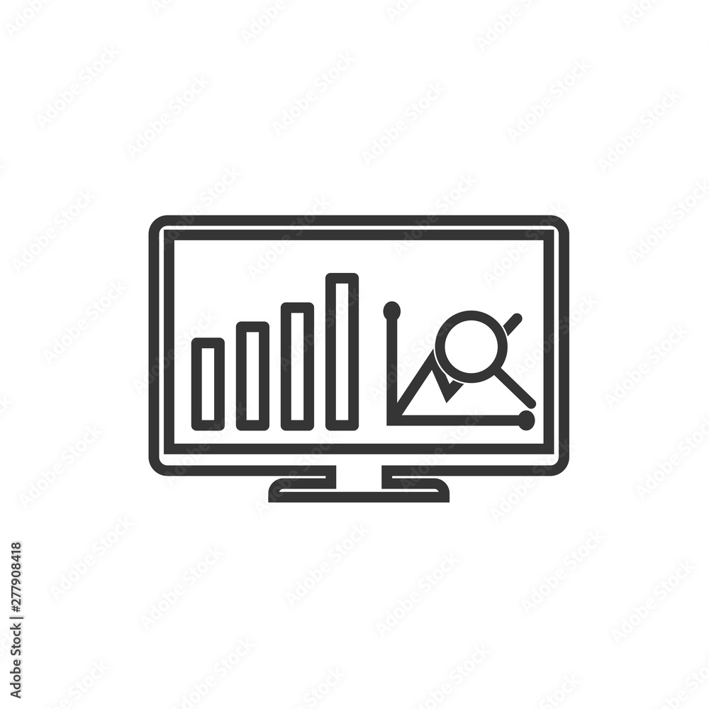 Poster Project dashboard linear icon template color editable. dashboard in monitor computer symbol vector sign isolated on white background. Simple logo vector illustration for graphic and web design.