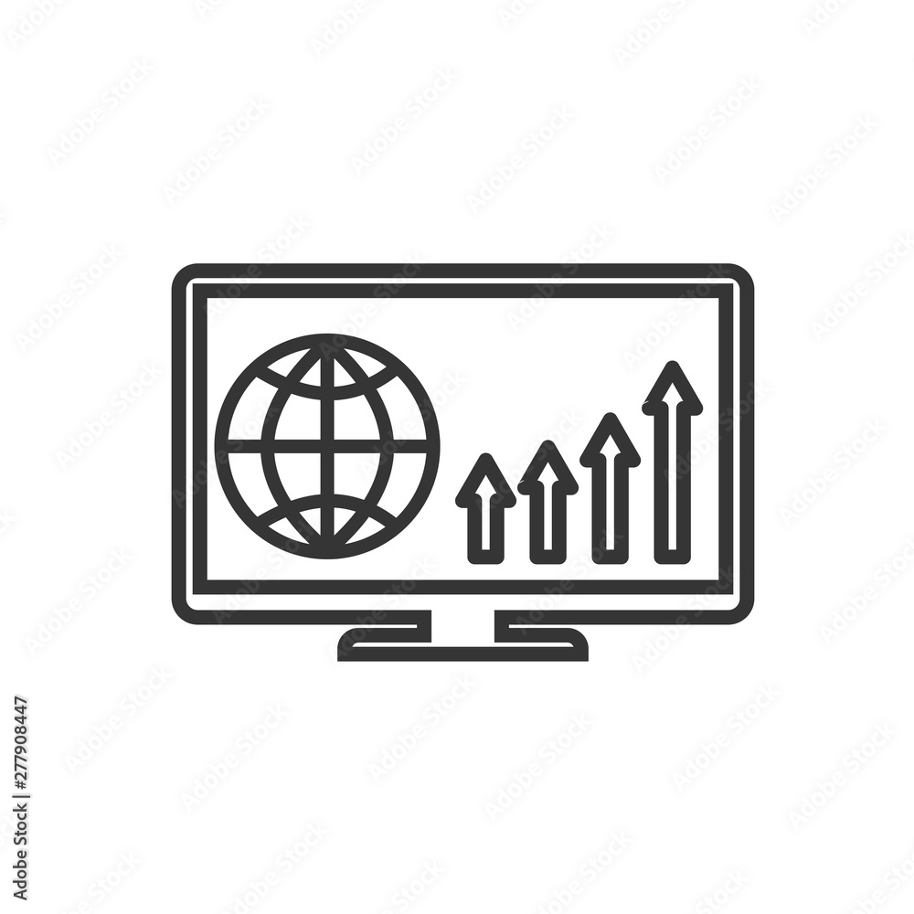 Poster Project dashboard linear icon template color editable. dashboard in monitor computer symbol vector sign isolated on white background. Simple logo vector illustration for graphic and web design.