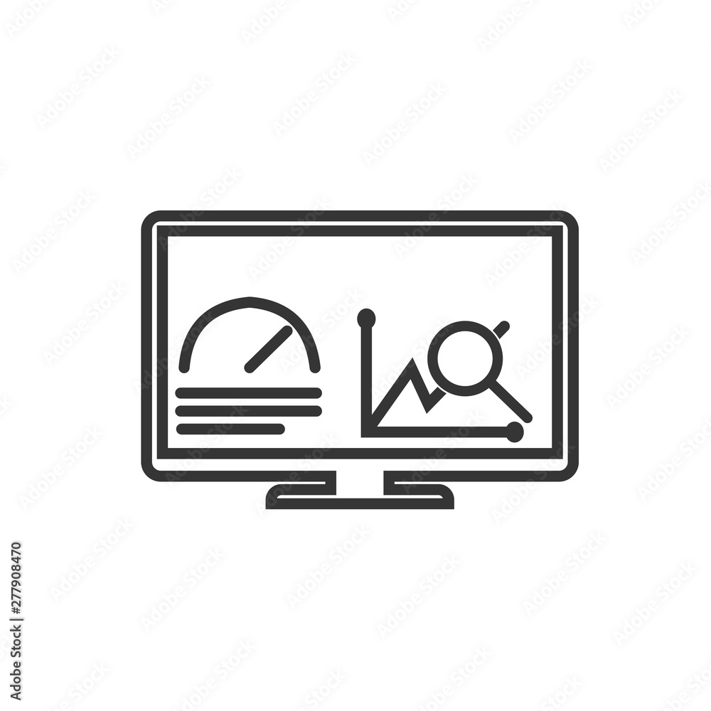 Poster Project dashboard linear icon template color editable. dashboard in monitor computer symbol vector sign isolated on white background. Simple logo vector illustration for graphic and web design.