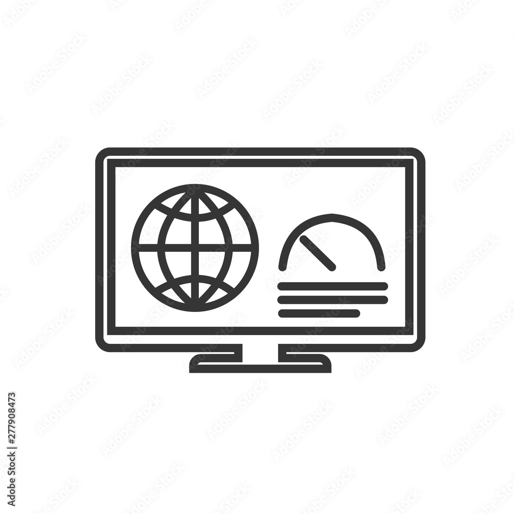 Poster Project dashboard linear icon template color editable. dashboard in monitor computer symbol vector sign isolated on white background. Simple logo vector illustration for graphic and web design.