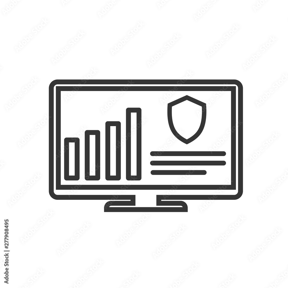 Poster Project dashboard linear icon template color editable. dashboard in monitor computer symbol vector sign isolated on white background. Simple logo vector illustration for graphic and web design.