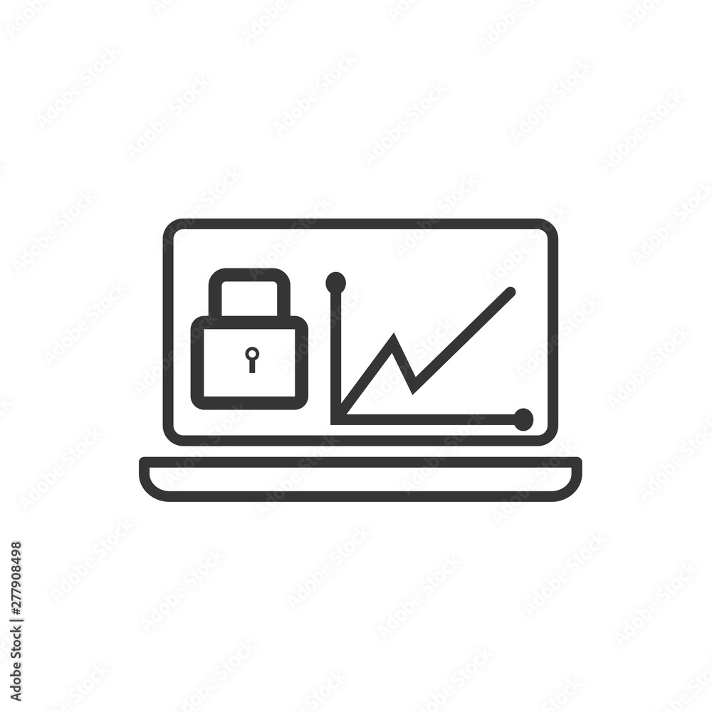 Aufkleber Project dashboard linear icon template color editable. Dashboard in laptop symbol vector sign isolated on white background. Simple logo vector illustration for graphic and web design.